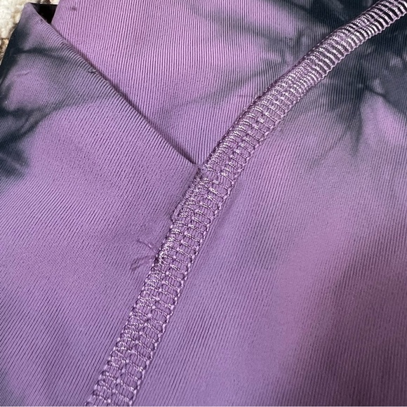 Lululemon Power Thru High Rise Altered to Biker Shorts Tie Dye Wisteria Purple - Picture 9 of 13